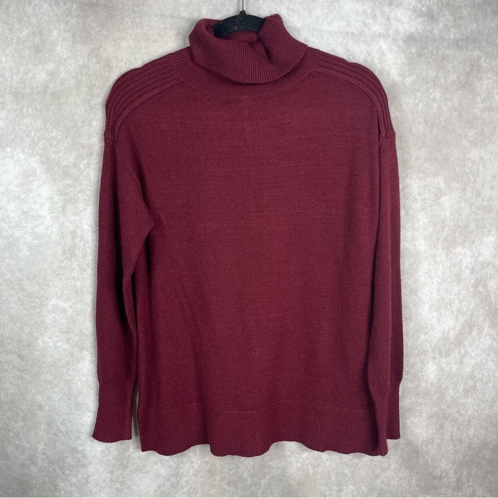 Evereve Carlie Turtleneck Pullover Knit Sweat In Bordeaux‎ Red Size xS